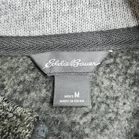 Dark gray EDDIE BAUER heather fleece zipper vest - Picture 3 of 4